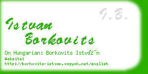 istvan borkovits business card